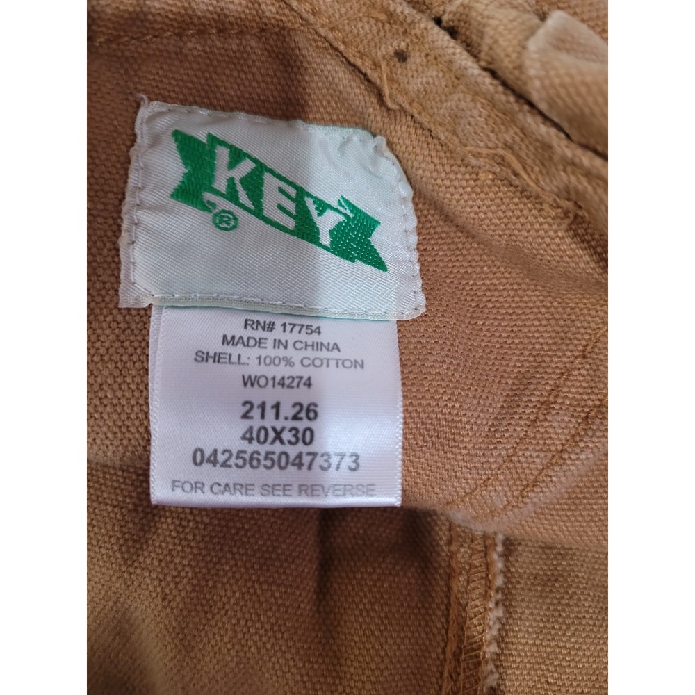 Key Apparel Mens Brown Cotton Duck Bib Overalls Double Knee‎ 40x30 Workwear - Picture 6 of 6